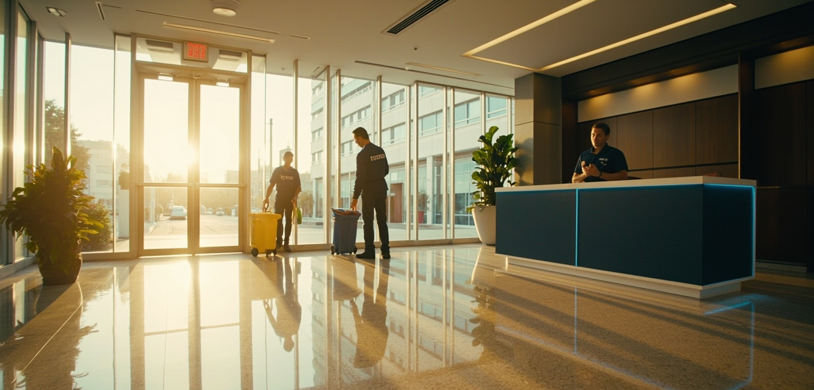 Clean professional office lobby