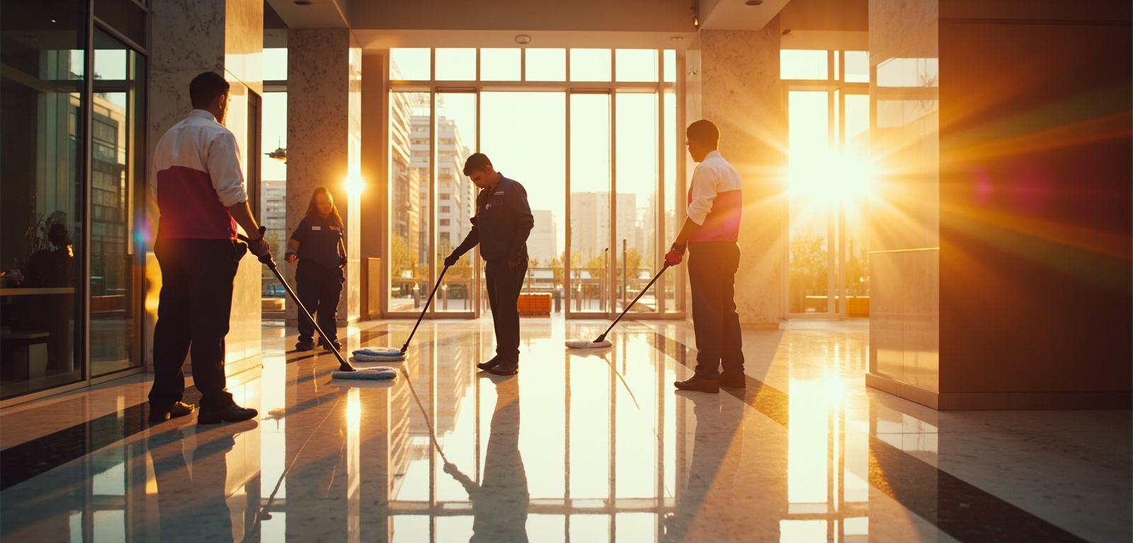 Commercial cleaning service professionals